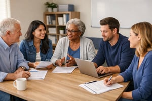 small group in a community meeting room