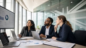 Government professionals reviewing stakeholder engagement data