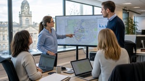 A local authority engagement team reviewing consultation data