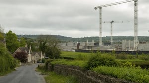 English Rural Lane Beside Construction Site
