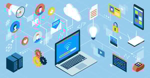 computer image with digital icons