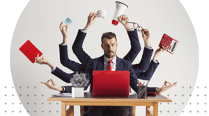 corporate worker on the computer