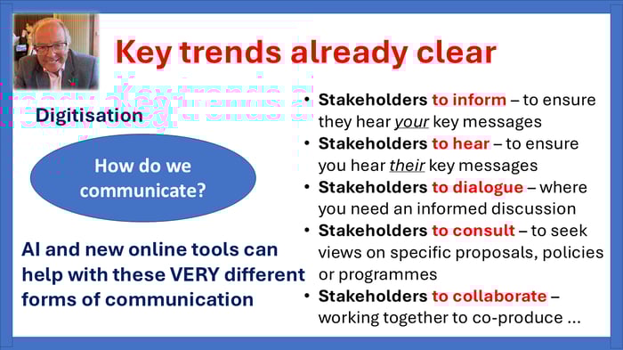 Rhion Jones slide key trends in stakeholder communication